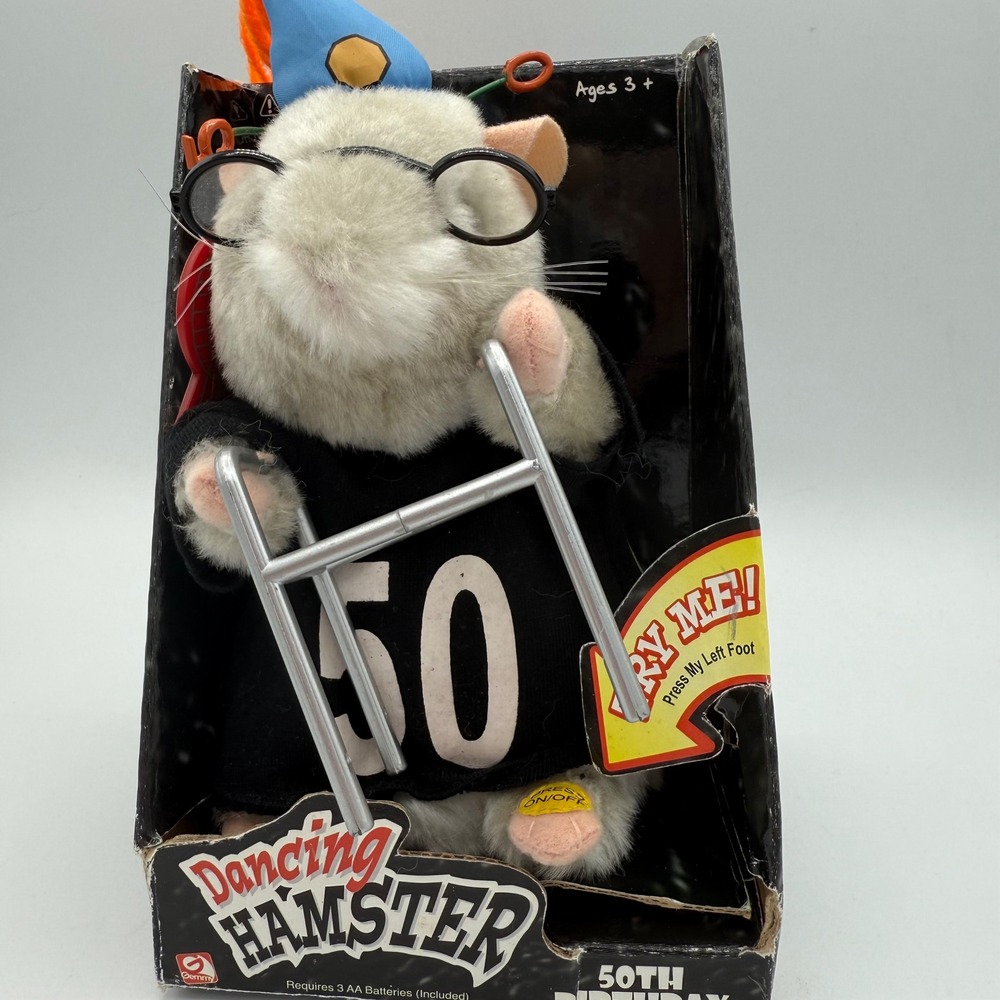 Gemmy Dancing Hamster 50th Birthday Animated Plush in Box 2004 John Lennon